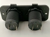 Boat / Car / Caravan / 4WD Black Flush Mount Dual Power Socket 12/24V 20A