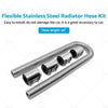 Car Polished 48" Flexible Stainless Steel Radiator Hose Kit