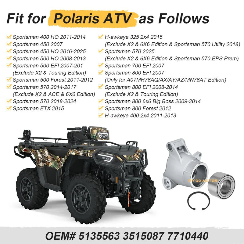 Polaris Sportsman 450 HO Rear Wheel Bearing Carrier w/Bearing