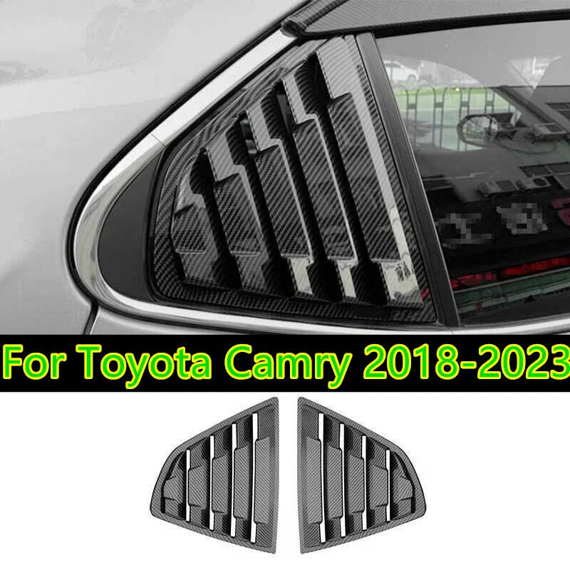Toyota Camry 2 x Carbon Fiber Window Louver Shutter Cover Trim (2018–2023)