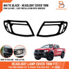 Ford Ranger UTE Matte Black Headlight Lamp Cover Trim (2012-2015)