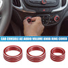 Chevy Malibu (17-22) Red 3 x Console Audio Volume Knob Ring Cover