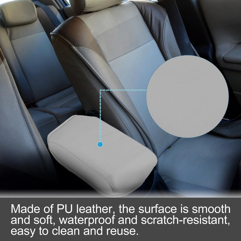 Honda Civic 2012-2015 Faux Leather Gray Car Center Console Armrest Cover