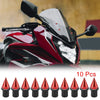 Motorcycle Bolts 10 x 5mm Fairing Windshield Screws Nuts Red