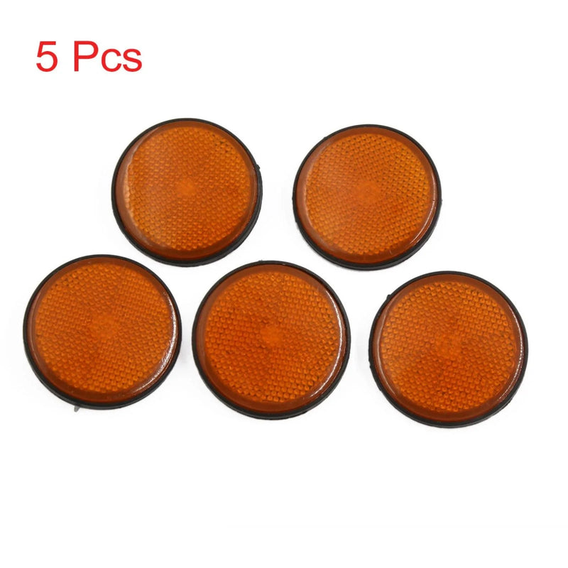 Bicycle Motorcycle 5 x Orange Black Round Light Reflective Reflector