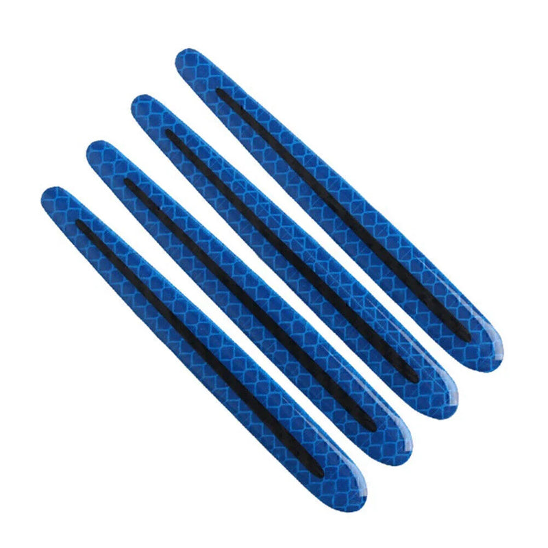 4 x Universal Car Door Handle Reflective Stickers - Scratch Protection Blue