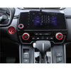 Honda CR-V 4x Red AC Switch Knob & Ignition Start Button Ring Cover (2017-2023)