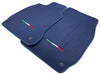 Maserati Quattroporte Dark Blue Carpets with Emblem Floor Mats (2013-2023)