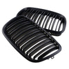 BMW E70 E71 X5 X6 2 x Front Kidney Grilles Matte Black (2007-2013)