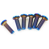Boss Kit 6 x Pan Head Burnt Titanium Blue Steering Wheel Bolts
