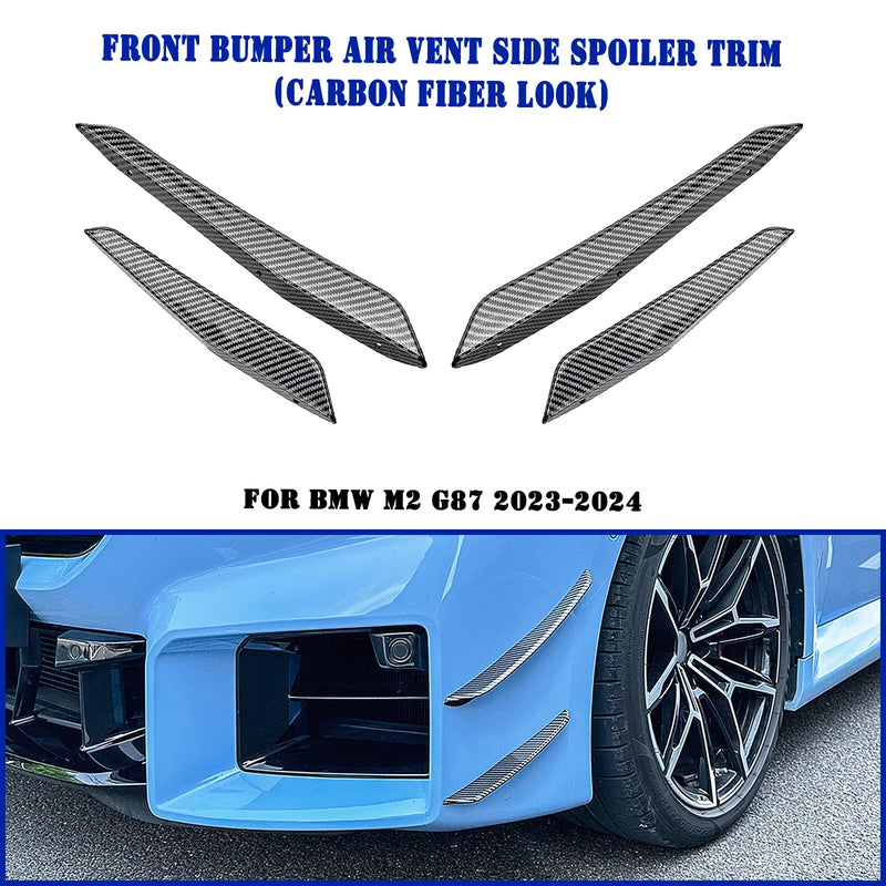 BMW M2 G87 (2023-2025) Carbon Look Bumper Side Spoiler Trims 2 x Covers