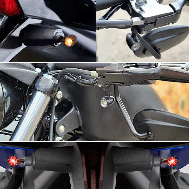 Various Models Black Mini Motorcycle LED Bullet Turn Signal Lights