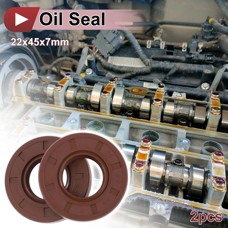 MakeModel Oil Seal 2 x 22x45x7mm Rotary Shaft Seal FKM Brown