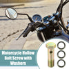 Motorcycle 2 x M14x1.5 55mm Hollow Bolt Screw with Washer