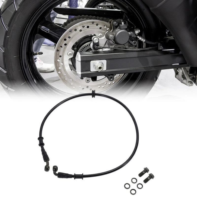 80 cm Motorcycle Brake Clutch Oil Hose Line Nylon PU Stainless Steel Wire Braid