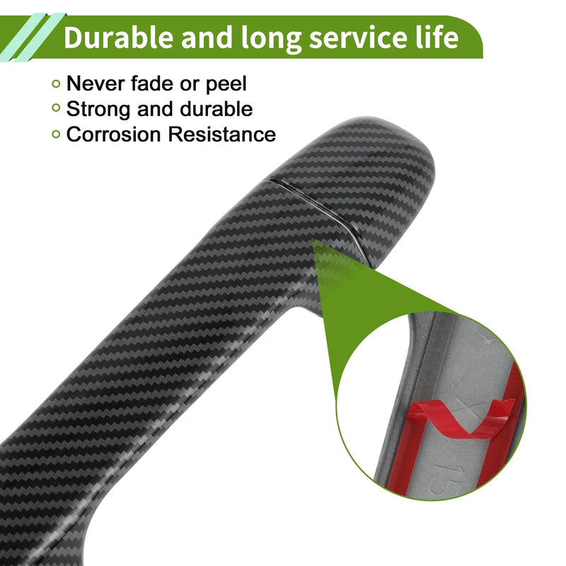 Toyota Alphard Carbon Fiber Black Exterior Door Handle Cover Trim (2015-2021)