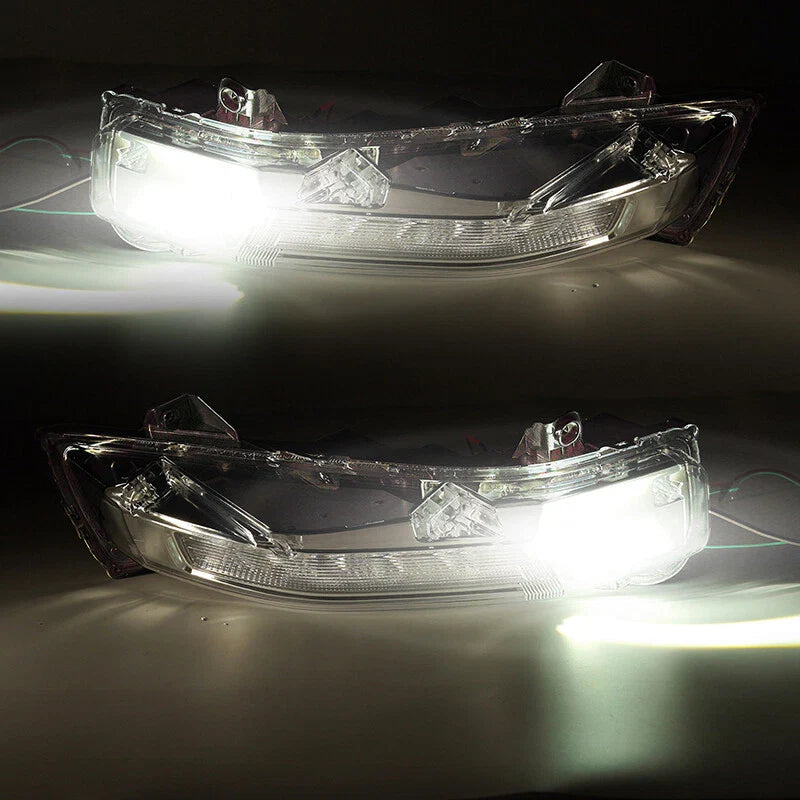 Ford Mustang Clear Bumper Turn Signal Lamps 2 x LED DRL Fog Lights (2018-2023)