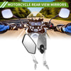Rear View Mirror M8/M10 Polygonal Shape Silver Tone Aluminum Alloy