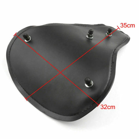 Bobber Chopper Custom Black Leather Solo Slim Seat (2015-2023)