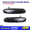 Exterior Door Handle Black Pair Fits Mitsubishi Mirage 5D Hatchback 2012-18 D06