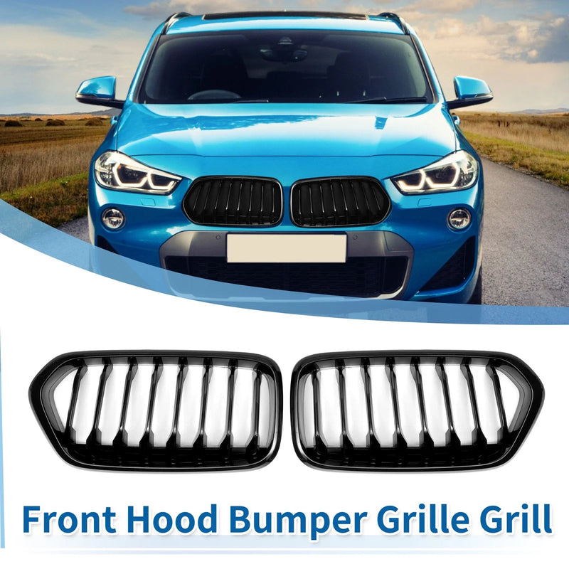 BMW X2 F39 (2017-2023) Gloss Black Front Upper Bumper Grille