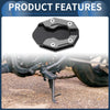 Motorcycle Side Stand Plate Pad with Wrench, Aluminum Alloy Titanium Tone
