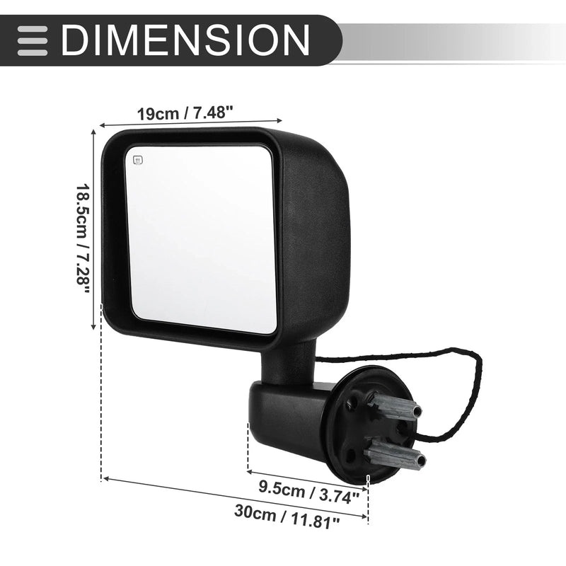 Jeep Wrangler (2011-2013) 1 Set Side View Mirrors Replacement