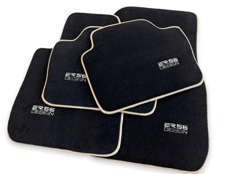BMW 3 Series E46 Sedan Black Beige Premium Floor Mats (2002-2005)