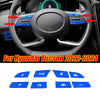 Hyundai Tucson Blue Aluminum Steering Wheel Button Trim (2022–2024)