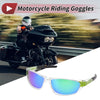 Motorcycle Riding Goggles Green Lens Transparent Frame Tri-acetel Cellulose