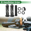 Motorcycle White Curve Pattern Grips / 7/8" 22mm Hand Grips Cover Kit