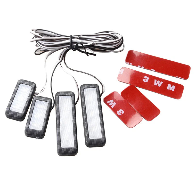 4 x Red Car Door Bowl Handle LED Ambient Lights