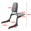 Yamaha XVS1300A V Star 1300 Black Backrest Sissy Luggage Rack (2007-2017)