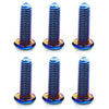 Boss Kit 6 x Pan Head Burnt Titanium Blue Steering Wheel Bolts