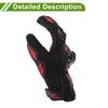 Motorcycle Gloves Breathable Full Finger Glove Nylon Outdoor Red 1 Pair