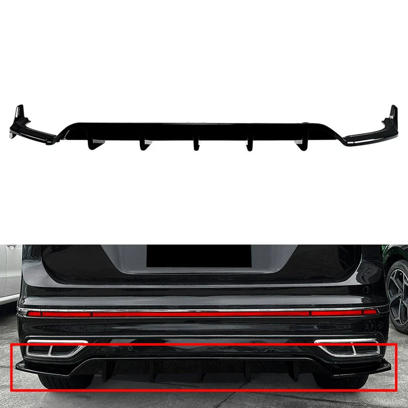 VW Tiguan Glossy Black Rear Bumper Splitter Lip (2021-2023)