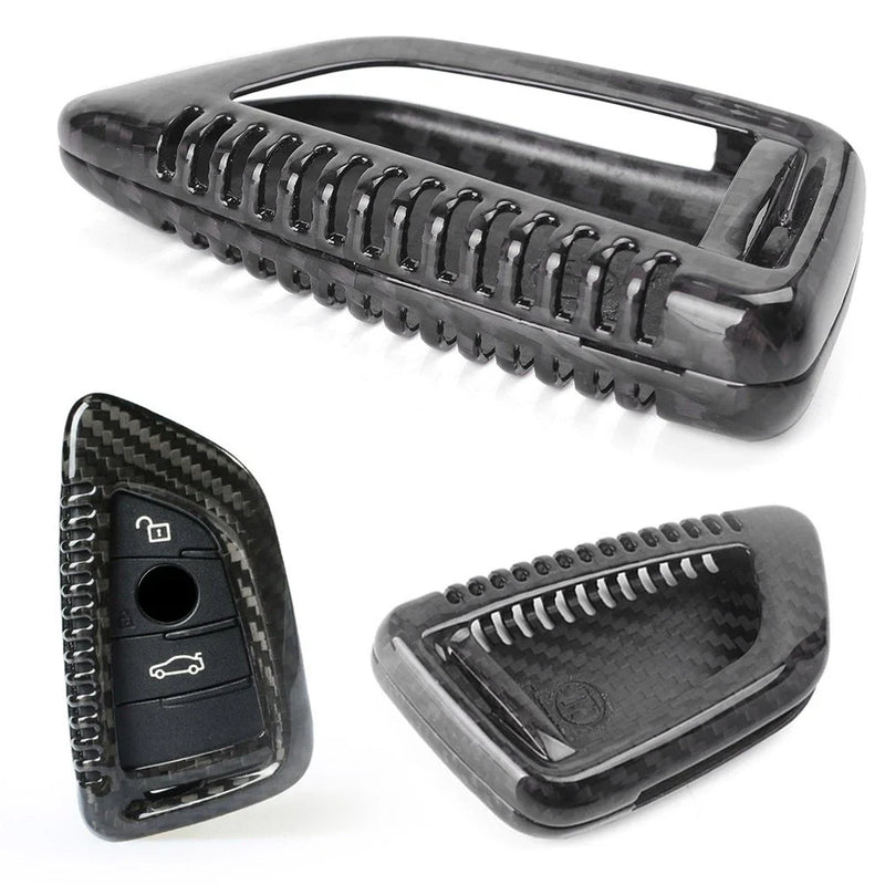 BMW X5 X6 X5M X6M Carbon Fiber Black Remote Key Fob Cover (2007-2020)