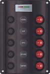 Marine Boats & Jet Skis Switch Panel LED 5 Gang with Circuit Breakers