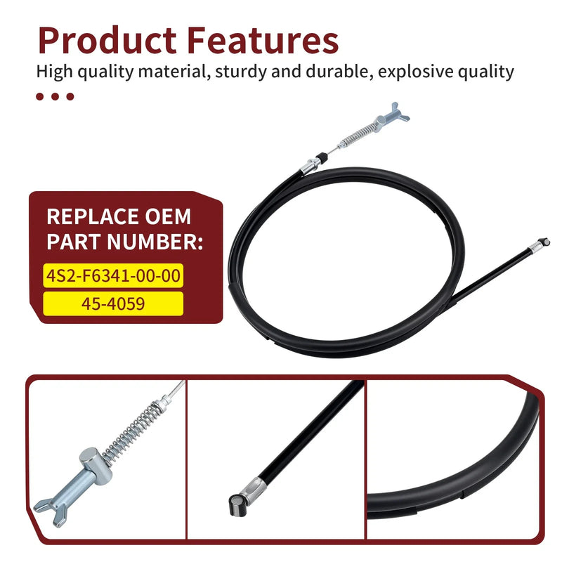Yamaha Grizzly 350 YFM350 IRS Rear Hand Park Brake Cable (2007–2011)