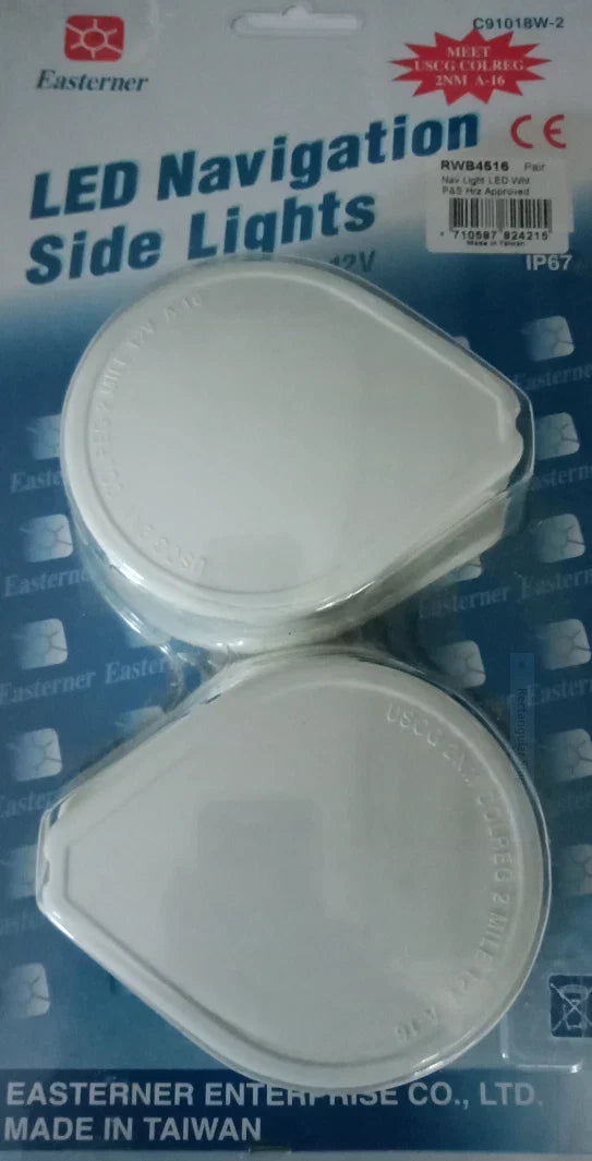 LED Navigation Lights Horizontal Mount White Casing Fully Approved 12V