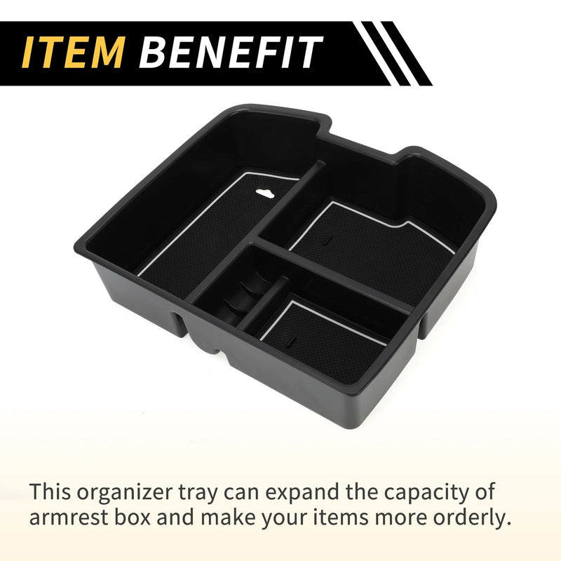 Chevy Silverado 1500 & GMC Black White Center Console Organizer Tray