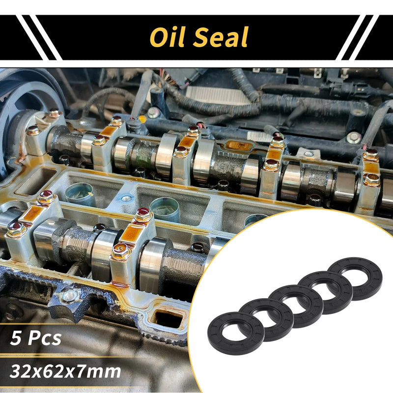 Oil Seal 5 x 32x62x7mm NBR Rubber Rotary Shaft Seal Black