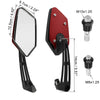 Universal Red Motorcycle 2 x 360 Degree Rotary Rearview Mirror Set