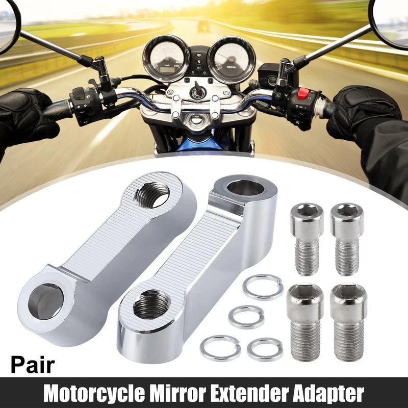 Honda Yamaha 1 Pair 10mm 8mm Mirror Extend Adapter