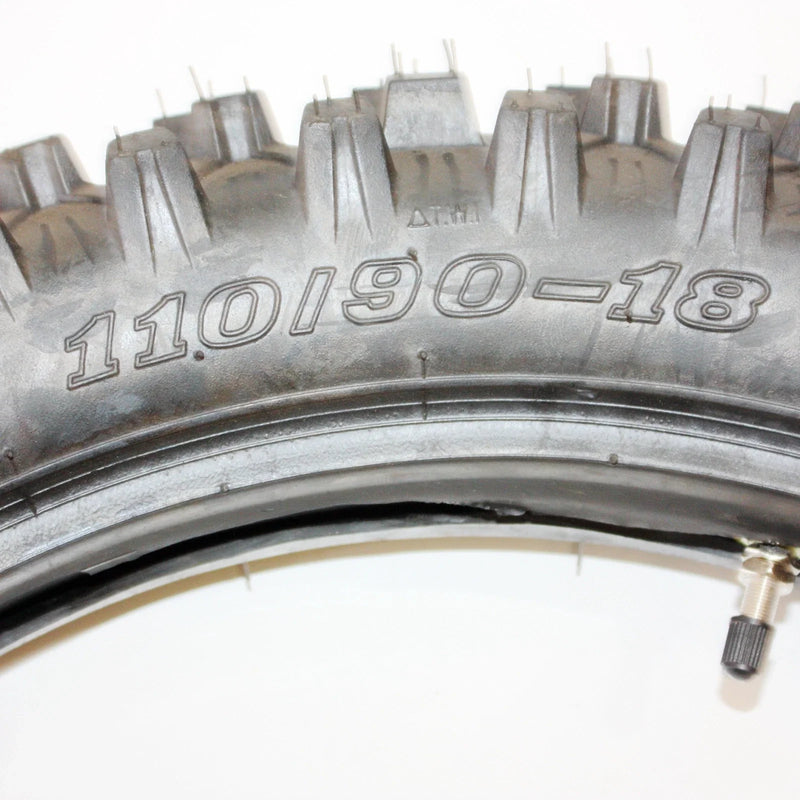 PIT Trail MX Dirt Bike 110/90-18" Rear Knobby Tire + Tube