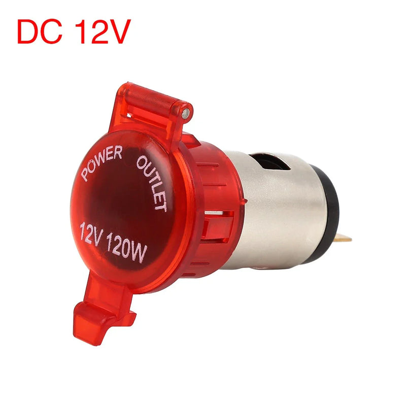Car Boat Motorcycle Cigarette Lighter Socket Plug Outlet Red