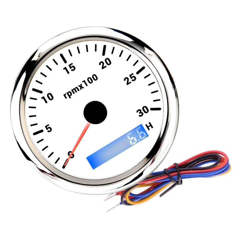 Car Truck Boat Tractor 85MM Engine Tachometer Gauge Hourmeter