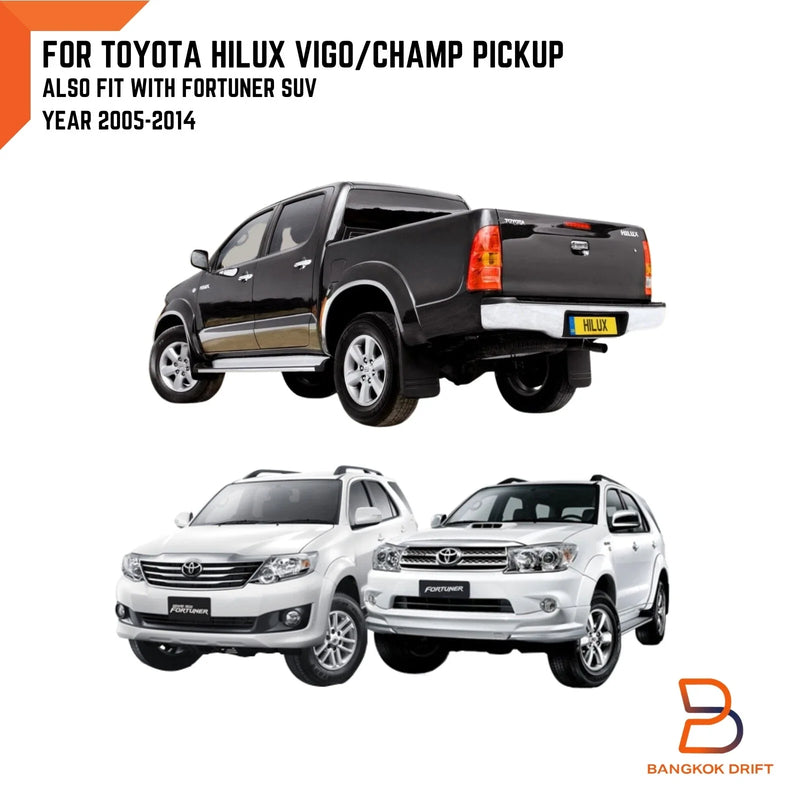 Toyota Hilux Vigo Fortuner Black Rubber Front Mud Flap Splash Guard (05-14)