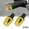 Universal Motorcycle Pair 17mm Hand Grips End Caps Plug Gold Tone