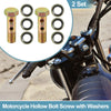 Motorcycle 2 x M10x1 38mm Length 6 Hole Hollow Bolt Screws with Washer Set
